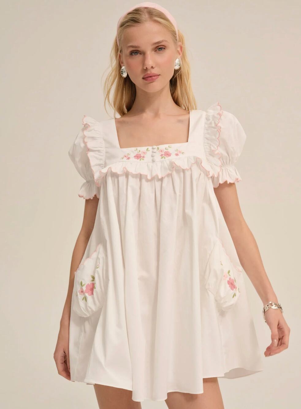 FOR LOVE & LEMONS Tea Time Babydoll Mini Dress Size XS